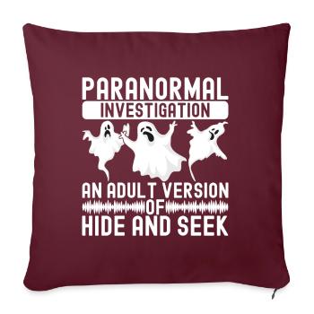 Enquêteur paranormal Chasse aux fantômes - Housse de coussin décorative 45 x 45 cm - bordeaux - Devant