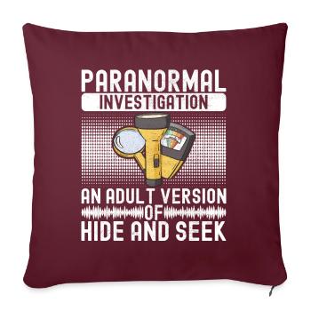 Enquêteur paranormal Chasse aux fantômes - Housse de coussin décorative 45 x 45 cm - bordeaux - Devant