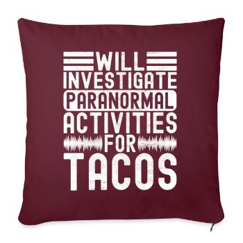 Enquêteur paranormal Chasse aux fantômes - Housse de coussin décorative 45 x 45 cm - bordeaux - Devant