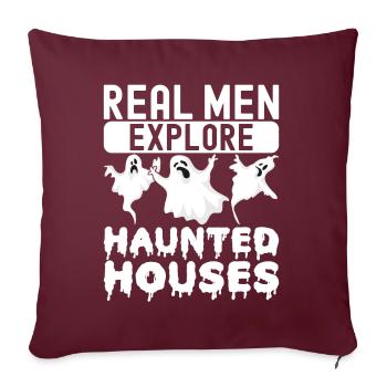 Enquêteur paranormal Chasse aux fantômes - Housse de coussin décorative 45 x 45 cm - bordeaux - Devant