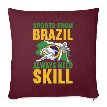 Capoeira Capoeirista - Housse de coussin décorative 45 x 45 cm - bordeaux - Devant