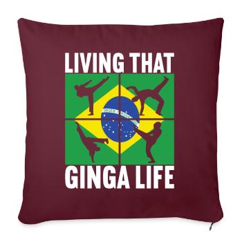 Capoeira Capoeirista - Housse de coussin décorative 45 x 45 cm - bordeaux - Devant