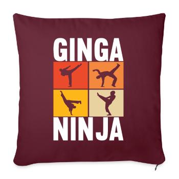 Capoeira Capoeirista - Housse de coussin décorative 45 x 45 cm - bordeaux - Devant