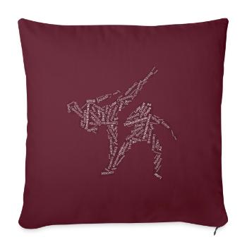 Capoeira Capoeirista - Housse de coussin décorative 45 x 45 cm - bordeaux - Devant