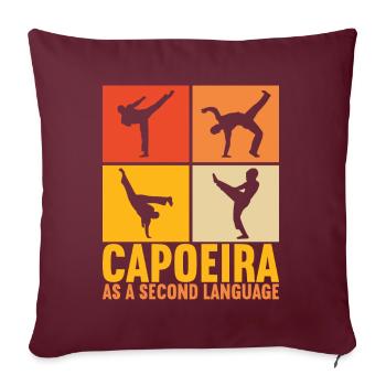 Capoeira Capoeirista - Housse de coussin décorative 45 x 45 cm - bordeaux - Devant