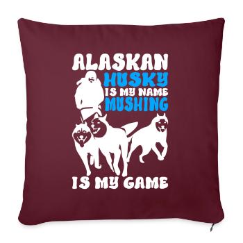 Traîneau Chiens de traîneau - Housse de coussin décorative 45 x 45 cm - bordeaux - Devant