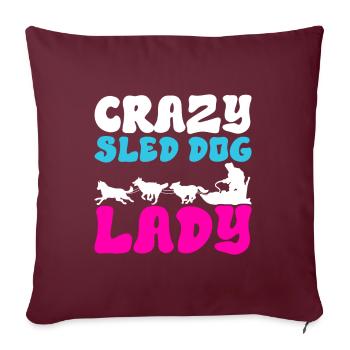 Traîneau Chiens de traîneau - Housse de coussin décorative 45 x 45 cm - bordeaux - Devant