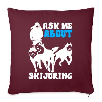 Traîneau Chiens de traîneau - Housse de coussin décorative 45 x 45 cm - bordeaux - Devant