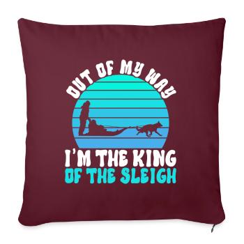 Traîneau Chiens de traîneau - Housse de coussin décorative 45 x 45 cm - bordeaux - Devant