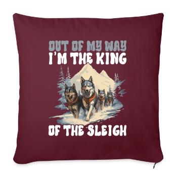Traîneau Chiens de traîneau - Housse de coussin décorative 45 x 45 cm - bordeaux - Devant