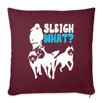 Traîneau Chiens de traîneau - Housse de coussin décorative 45 x 45 cm - bordeaux - Devant