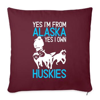 Traîneau Chiens de traîneau - Housse de coussin décorative 45 x 45 cm - bordeaux - Devant