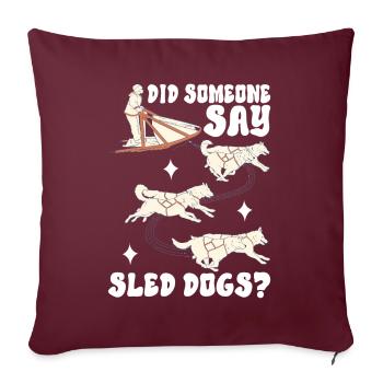 Traîneau Chiens de traîneau - Housse de coussin décorative 45 x 45 cm - bordeaux - Devant