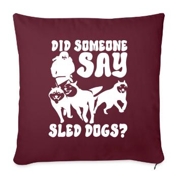 Traîneau Chiens de traîneau - Housse de coussin décorative 45 x 45 cm - bordeaux - Devant