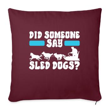 Traîneau Chiens de traîneau - Housse de coussin décorative 45 x 45 cm - bordeaux - Devant