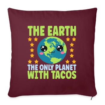 Astronomie Mignonne Planète Système Solaire Galaxie - Housse de coussin décorative 45 x 45 cm - bordeaux - Devant