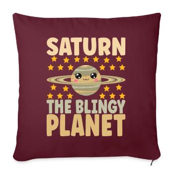 Astronomie Mignonne Planète Système Solaire Galaxie - Housse de coussin décorative 45 x 45 cm - bordeaux - Devant