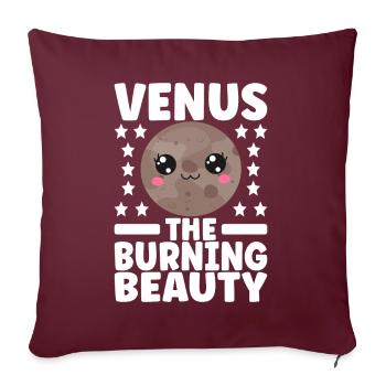 Astronomie Mignonne Planète Système Solaire Galaxie - Housse de coussin décorative 45 x 45 cm - bordeaux - Devant