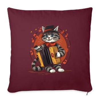 Accordéoniste Accordéoniste - Housse de coussin décorative 45 x 45 cm - bordeaux - Devant