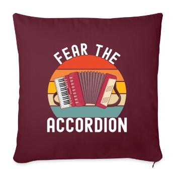 Accordéoniste Accordéoniste - Housse de coussin décorative 45 x 45 cm - bordeaux - Devant