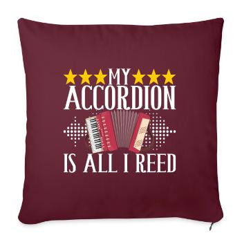 Accordéoniste Accordéoniste - Housse de coussin décorative 45 x 45 cm - bordeaux - Devant