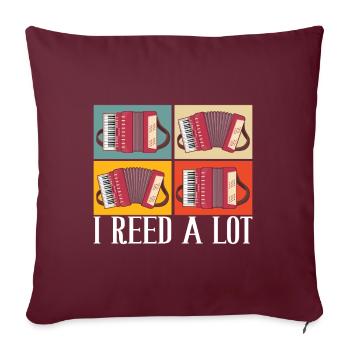 Accordéoniste Accordéoniste - Housse de coussin décorative 45 x 45 cm - bordeaux - Devant