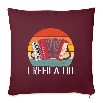 Accordéoniste Accordéoniste - Housse de coussin décorative 45 x 45 cm - bordeaux - Devant