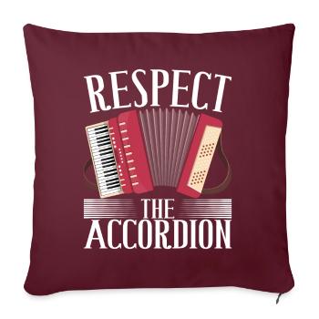 Accordéoniste Accordéoniste - Housse de coussin décorative 45 x 45 cm - bordeaux - Devant