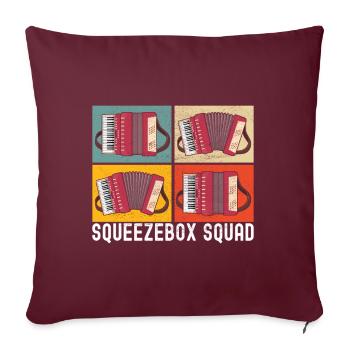 Accordéoniste Accordéoniste - Housse de coussin décorative 45 x 45 cm - bordeaux - Devant