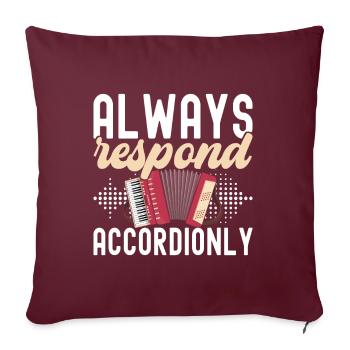 Accordéoniste Accordéoniste - Housse de coussin décorative 45 x 45 cm - bordeaux - Devant