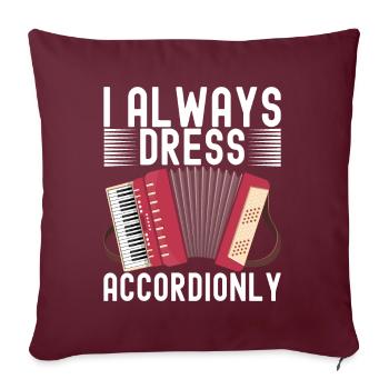 Accordéoniste Accordéoniste - Housse de coussin décorative 45 x 45 cm - bordeaux - Devant