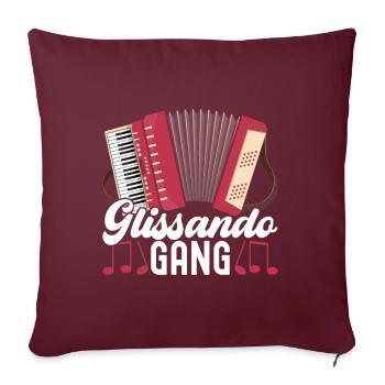 Accordéoniste Accordéoniste - Housse de coussin décorative 45 x 45 cm - bordeaux - Devant