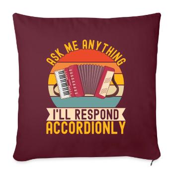 Accordéoniste Accordéoniste - Housse de coussin décorative 45 x 45 cm - bordeaux - Devant