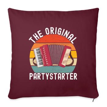 Accordéoniste Accordéoniste - Housse de coussin décorative 45 x 45 cm - bordeaux - Devant