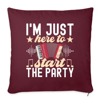 Accordéoniste Accordéoniste - Housse de coussin décorative 45 x 45 cm - bordeaux - Devant