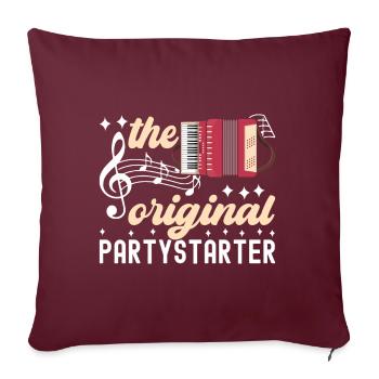 Accordéoniste Accordéoniste - Housse de coussin décorative 45 x 45 cm - bordeaux - Devant