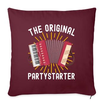 Accordéoniste Accordéoniste - Housse de coussin décorative 45 x 45 cm - bordeaux - Devant