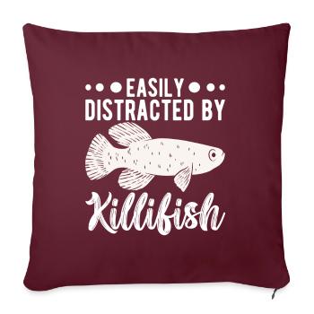 Killifisch Quarium Fische - Sofakissenbezug 45 x 45 cm - Burgunderrot - Vorne
