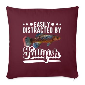 Killifisch Quarium Fische - Sofakissenbezug 45 x 45 cm - Burgunderrot - Vorne