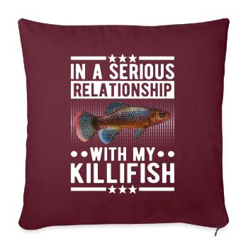 Killifisch Quarium Fische - Sofakissenbezug 45 x 45 cm - Burgunderrot - Vorne