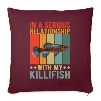 Killifisch Quarium Fische - Sofakissenbezug 45 x 45 cm - Burgunderrot - Vorne