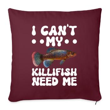 Killifisch Quarium Fische - Sofakissenbezug 45 x 45 cm - Burgunderrot - Vorne