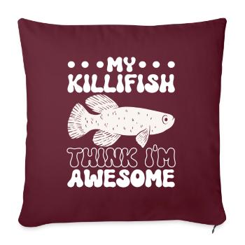 Killifisch Quarium Fische - Sofakissenbezug 45 x 45 cm - Burgunderrot - Vorne