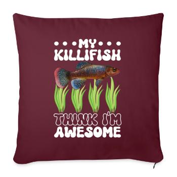 Killifisch Quarium Fische - Sofakissenbezug 45 x 45 cm - Burgunderrot - Vorne
