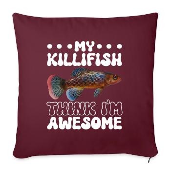 Killifisch Quarium Fische - Sofakissenbezug 45 x 45 cm - Burgunderrot - Vorne
