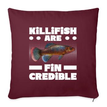 Killifisch Quarium Fische - Sofakissenbezug 45 x 45 cm - Burgunderrot - Vorne