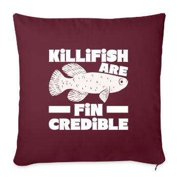 Killifisch Quarium Fische - Sofakissenbezug 45 x 45 cm - Burgunderrot - Vorne