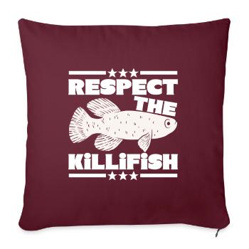 Killifisch Quarium Fische - Sofakissenbezug 45 x 45 cm - Burgunderrot - Vorne