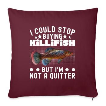 Killifisch Quarium Fische - Sofakissenbezug 45 x 45 cm - Burgunderrot - Vorne