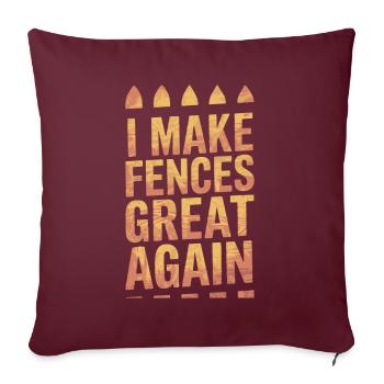 Installateur de clôtures Constructeur de clôtures Installateur de clôtures - Housse de coussin décorative 45 x 45 cm - bordeaux - Devant